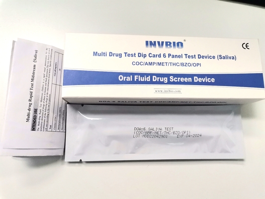 6つのパネルの雇用および保険のテストのための口頭FDAの唾液の薬物検査のキット