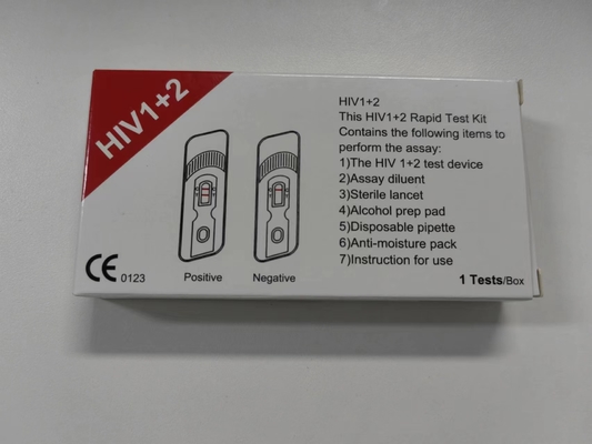 1つのステップ自己診断HIV 1および2テスト キットの便利な全血の速い検出