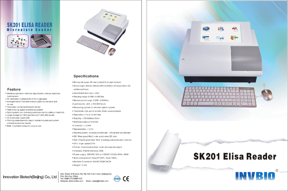 SK201 8チャネルのElisa Microplateの読者の臨床化学の検光子