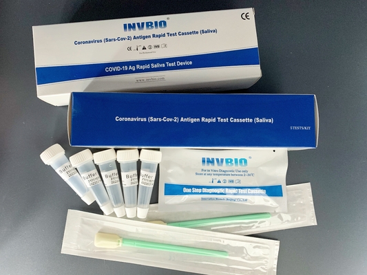 INVBIOの正確さのCoronavirusの唾液のRtkテスト5pcs/箱の質的な検出